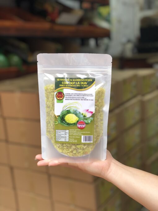 Cốm dẹp lá dứa